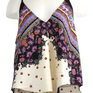 Intimately by free people floaty cropped racerback v-neck floral boho cami top L